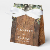 Rustic Wood String Lights Greenery Wedding Bedankdoosjes (Voorkant Zijde)