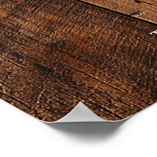 Rustic Wood String Lights Huwelijk Welkom Teken Poster (Hoek)