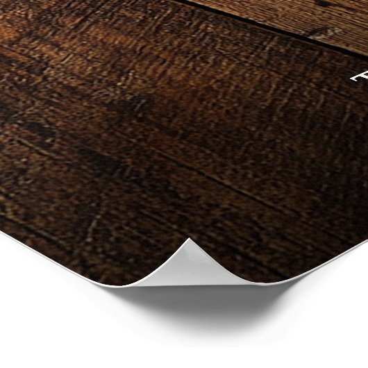 Rustic Wood String Lights Huwelijk Welkom Teken Poster (Hoek)