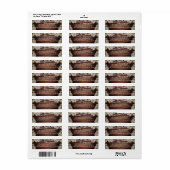 Rustic Wood String Lights Ivory Lace Wedding Etiket (Full Sheet)