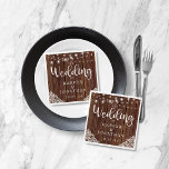 Rustic Wood String Lights Lace Farmhouse Wedding Servet<br><div class="desc">Rustic Wood String Lights Lace Wedding Table en Cocktail Napkins, voorzien van een rustige houtachtergrond met twinkelende snaren van lichten en stijlplaats in de onderste hoeken. Voeg je aangepaste gegevens toe voor een nette, mooie look! Neem contact met ons op via cedarandstring@gmail.com als u hulp nodig hebt bij het ontwerp...</div>