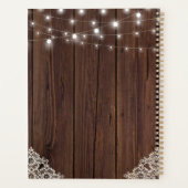 Rustic Wood String Lights Lace Personalized Planner (Achterkant)