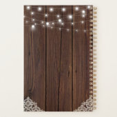 Rustic Wood String Lights Lace Personalized Planner (Achterkant)