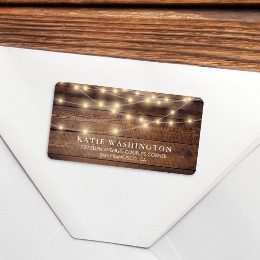 Rustic Wood & String Lights |  Lace Wedding Etiket