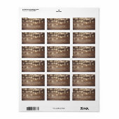 Rustic Wood & String Lights |  Lace Wedding Etiket (Full Sheet)