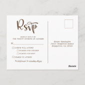 Rustic Wood String Lights Lace Wedding RSVP Briefkaart (Achterkant)