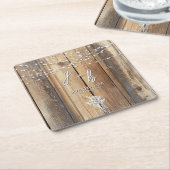 Rustic Wood String Lights Mason Jar Save the Dates Kartonnen Onderzetters (Schuin)