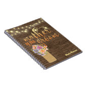 Rustic Wood String Lights Moeder Groom Notitieboek (Rechterzijde)