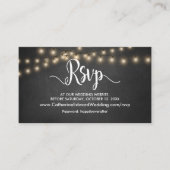 Rustic Wood, String Lights, online RSVP-website En Informatiekaartje (Voorkant)