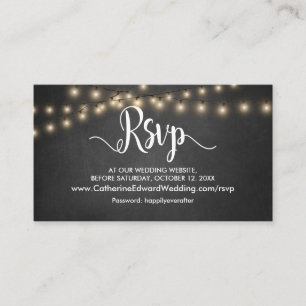 Rustic Wood, String Lights, online RSVP-website En Informatiekaartje