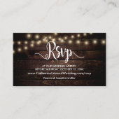 Rustic Wood, String Lights, online RSVP-website Informatiekaartje (Voorkant)