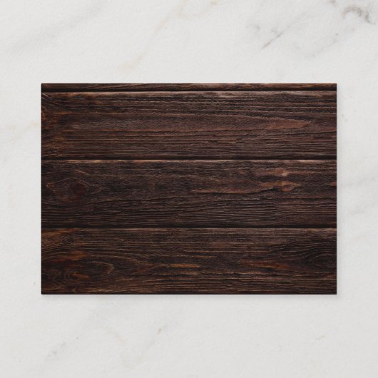 Rustic Wood String Lights Periwinkle Blue Floral Informatiekaartje (Achterkant)