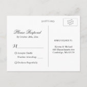 Rustic Wood String Lights Pine Trees Wedding RSVP Uitnodiging Briefkaart (Achterkant)
