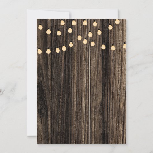 Rustic Wood String Lights Retirement Kaart (Achterkant)