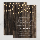 Rustic Wood String Lights Retirement Kaart (Voorkant / Achterkant)