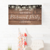 Rustic Wood String Lights Retirement Party Spandoek (Insitu)