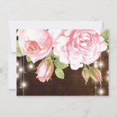 Rustic Wood String Lights Rozen Weddenschap tijdli (Achterkant)