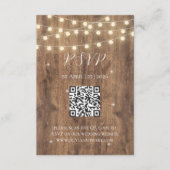 Rustic Wood & String Lights RSVP Kaart | Schuur (Voorkant)