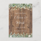 Rustic Wood & String Lights Save the Date | Schuur Informatiekaartje (Voorkant)