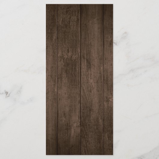 Rustic Wood String Lights Sunflower Wedding Menu (Achterkant)