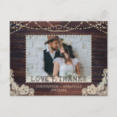 Rustic Wood String Lights Weddenschap Hartelijk da Briefkaart (Voorkant)