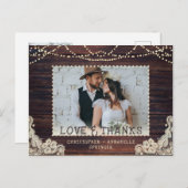 Rustic Wood String Lights Weddenschap Hartelijk da Briefkaart (Voorkant / Achterkant)