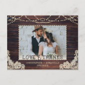 Rustic Wood String Lights Weddenschap Hartelijk da Briefkaart (Voorkant)