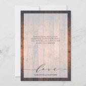 Rustic Wood String Lights Wedding Foto Bedankkaart (Achterkant)