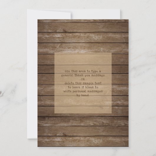 Rustic Wood String Lights Wedding Hartelijk dank Bedankkaart (Achterkant)
