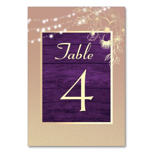 Rustic Wood String Lights Wedding Kaart (Voorkant)