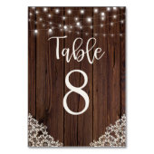 Rustic Wood String Lights Wedding Kaart (Voorkant)