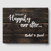 Rustic Wood String Lights Wedding Keepsake geheuge Gastenboek (Achterkant)