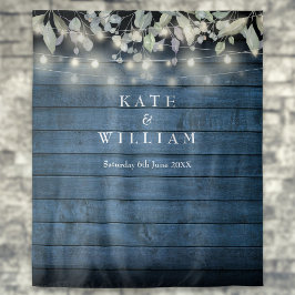 Rustic Wood String Lights Wedding Photo Backdrop Wandkleed