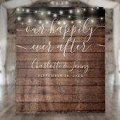 Rustic Wood String Lights Wedding Photo Backdrop Wandkleed