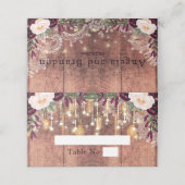 Rustic Wood & String Lights Wedding Plaatskaartje (Buitenkant ongevouwen)