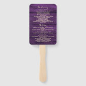 Rustic Wood String Lights Wedding Program Hand Fan Handwaaier (Achterkant)