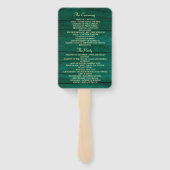 Rustic Wood String Lights Wedding Program Hand Fan Handwaaier (Achterkant)