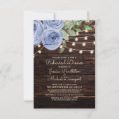 Rustic Wood String Lights Wedding Rehearsal Kaart (Voorkant)