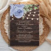 Rustic Wood String Lights Wedding Rehearsal Kaart