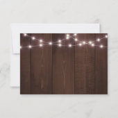 Rustic Wood String Lights Wedding RSVP-kaart RSVP Kaartje (Achterkant)