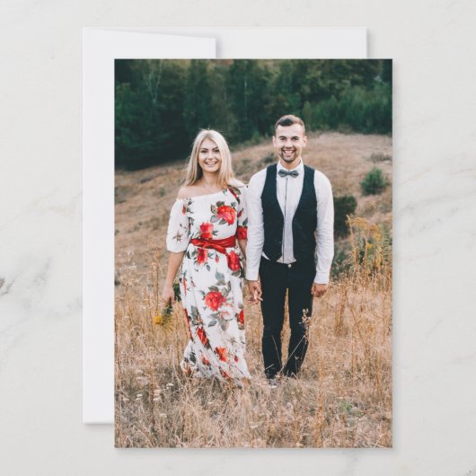 Rustic Wood String Lights Wedding Save the Date (Achterkant)