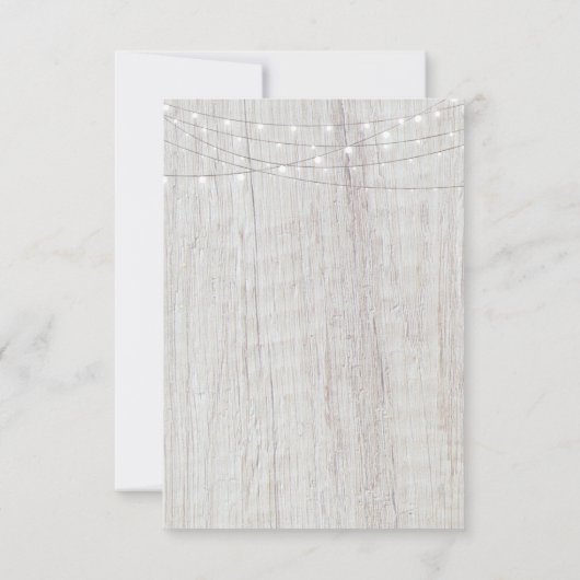 Rustic Wood String Lights Wedding Save the Date (Achterkant)