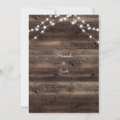 Rustic Wood String Lights Wedding Save The Date (Achterkant)