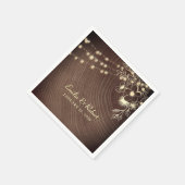 Rustic Wood String Lights Wedding Servet (Hoek)