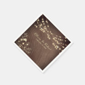 Rustic Wood String Lights Wedding Servet (Hoek)