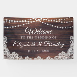 Rustic Wood String Lights Wedding Spandoek