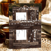Rustic Wood String Lights Wedding Uitnodigingen Wikkel
