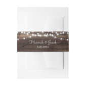Rustic Wood String Lights Wedding Uitnodigingen Wikkel (Voorkant Voorbeeld)