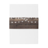 Rustic Wood String Lights Wedding Uitnodigingen Wikkel (Achterkant Voorbeeld)