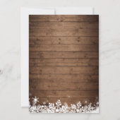 Rustic Wood String Lights Winter Rehearsal Dinner Kaart (Achterkant)